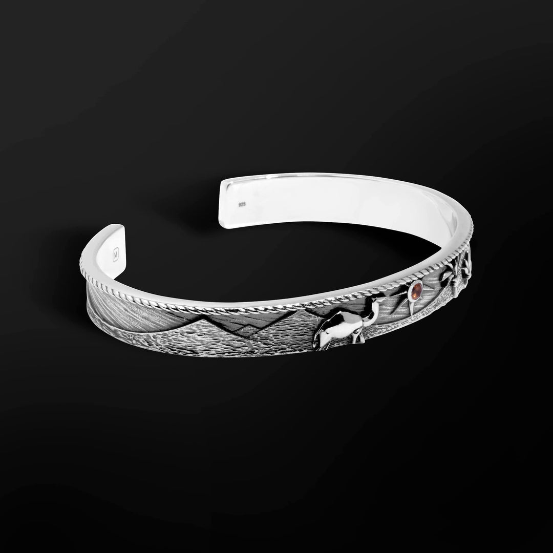 Sterling silver Sahara cuff - Egypt collection with citrine stone angle 1