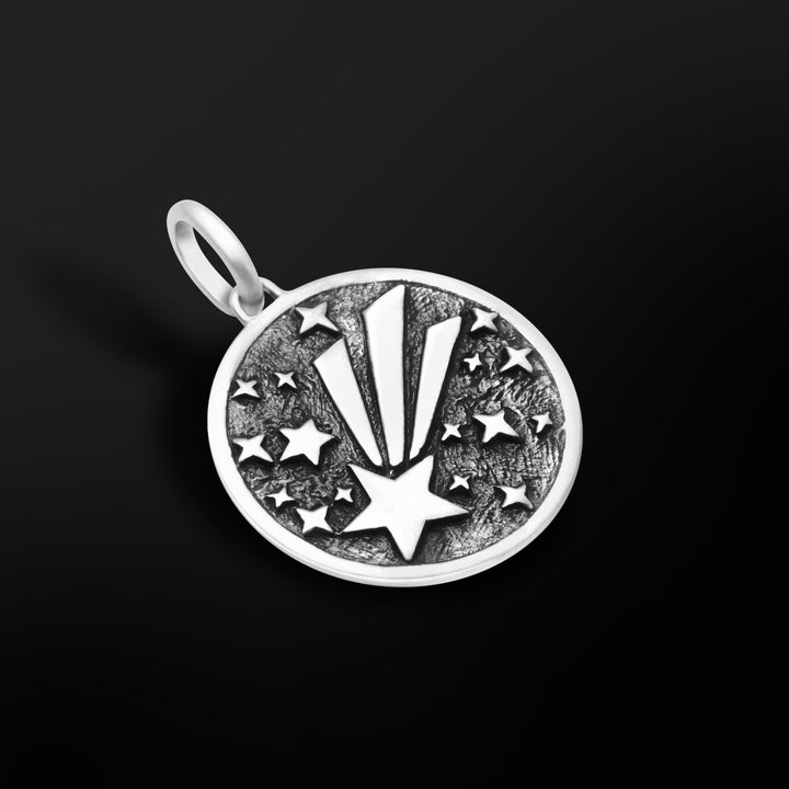 star pendant for men, sterling silver,silver pendants for men, mens pendant