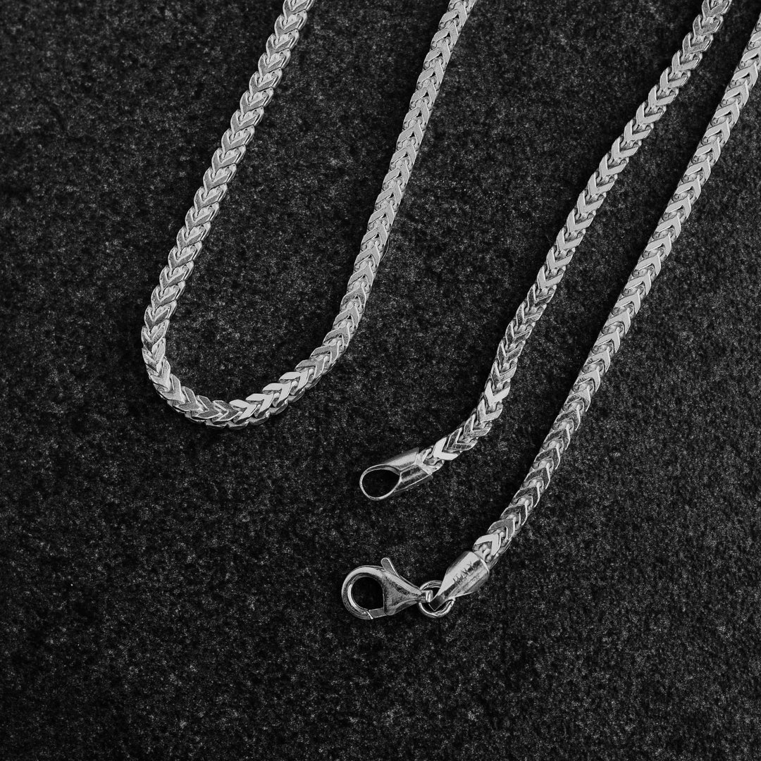 Sterling silver diamond cut Franco chain 3mm