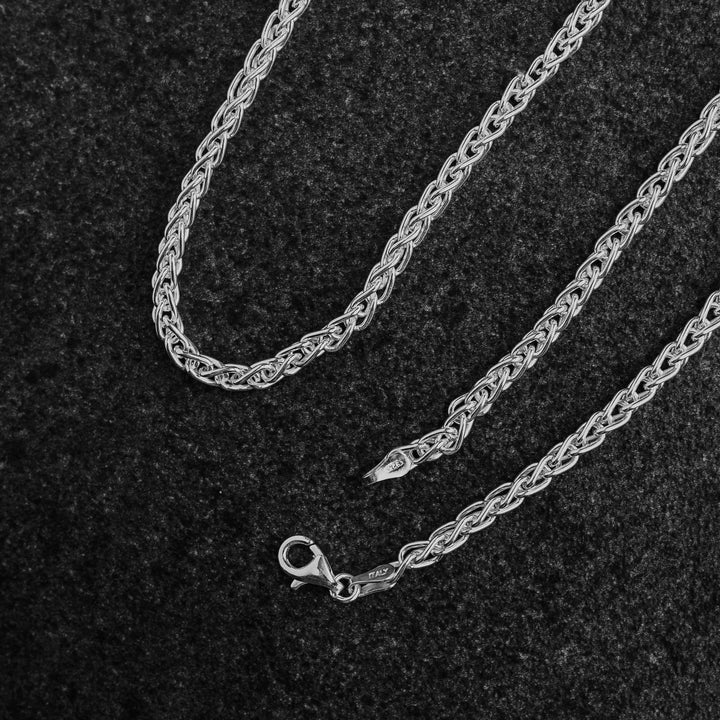 Sterling silver wheat chain 3.4mm with lobster clasp 
