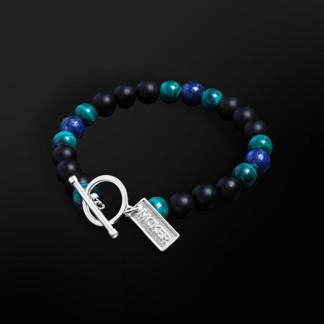 mens black bead bracelet, mens beaded bracelets, bead bracelets for men, 8mm Spiritual beads,
Sterling silver clasp